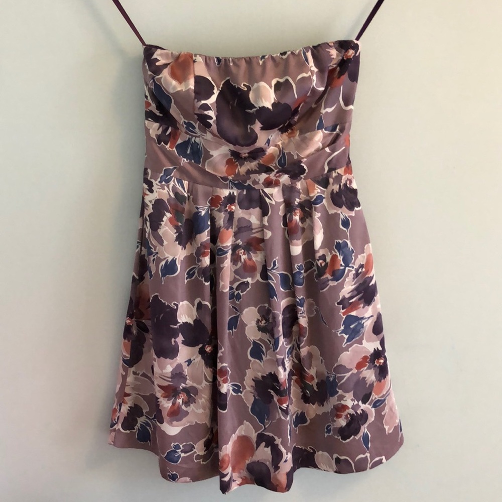 The Limited Floral Strapless Dress w/ pockets
